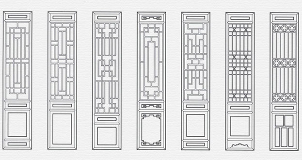 武鸣常用中式仿古花窗图案隔断设计图