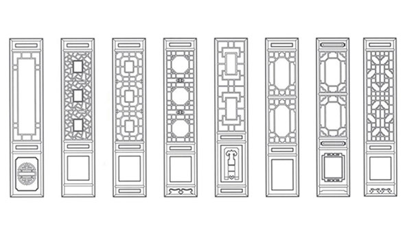 武鸣喜迎门中式花格CAD设计图样式大全